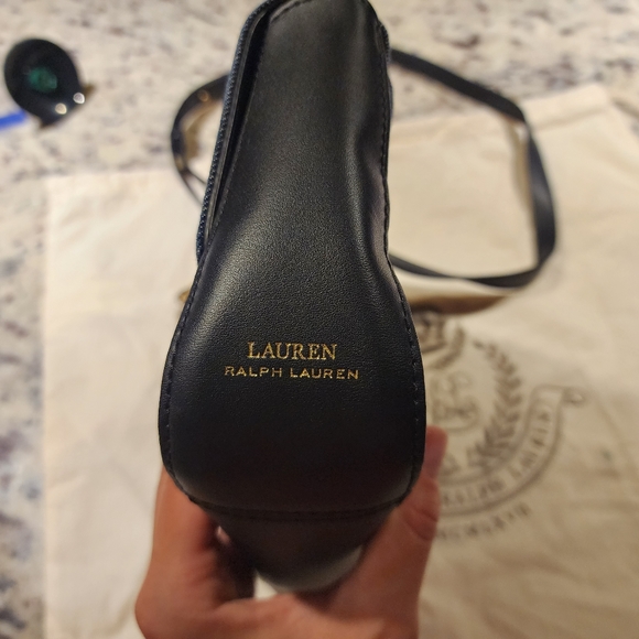 NWOT LAUREN Ralph Lauren Millbrook Denim Chain Crossbody Bag Navy - Picture 13 of 16